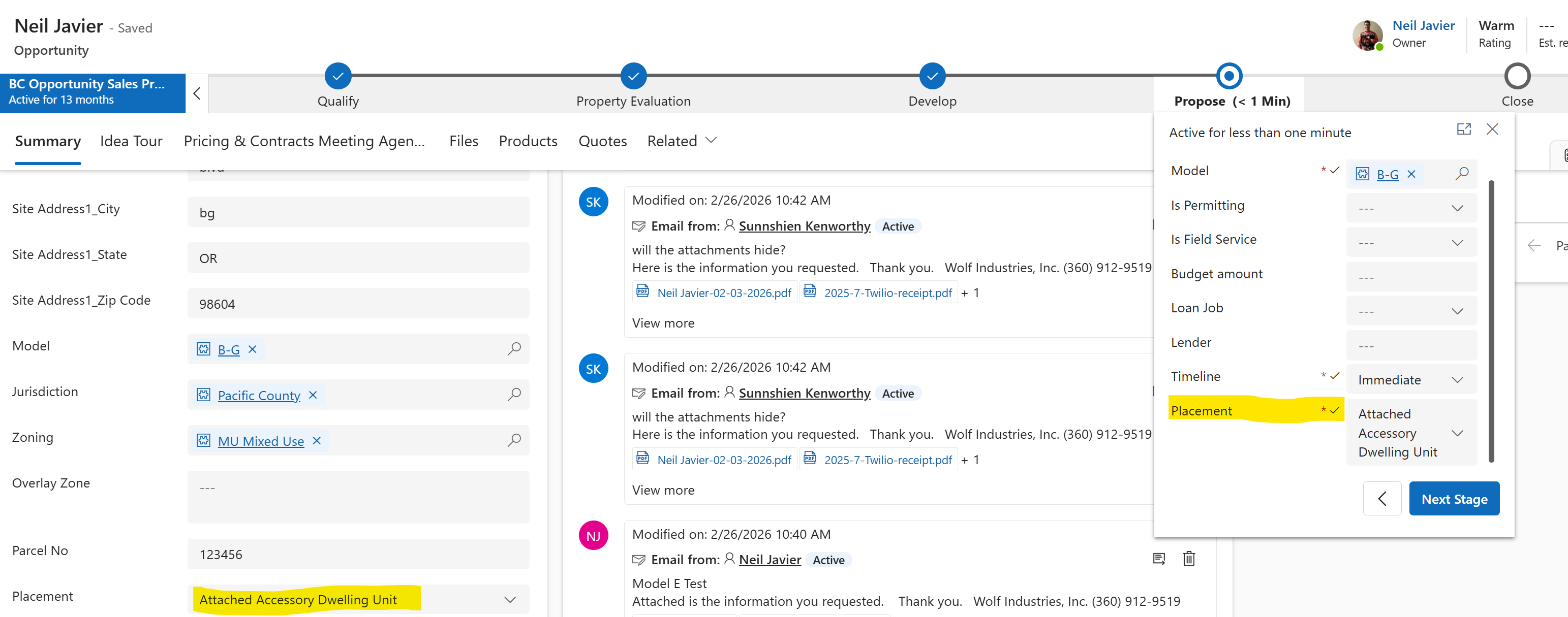 Propose stage in Sales Hub business process flow